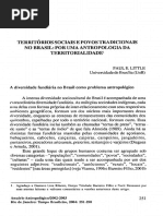 Little 2002, Territórios Tradicionais e Povos Tradicionais No Brasil