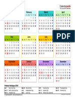 2018 Calendar Landscape Year at a Glance in Color