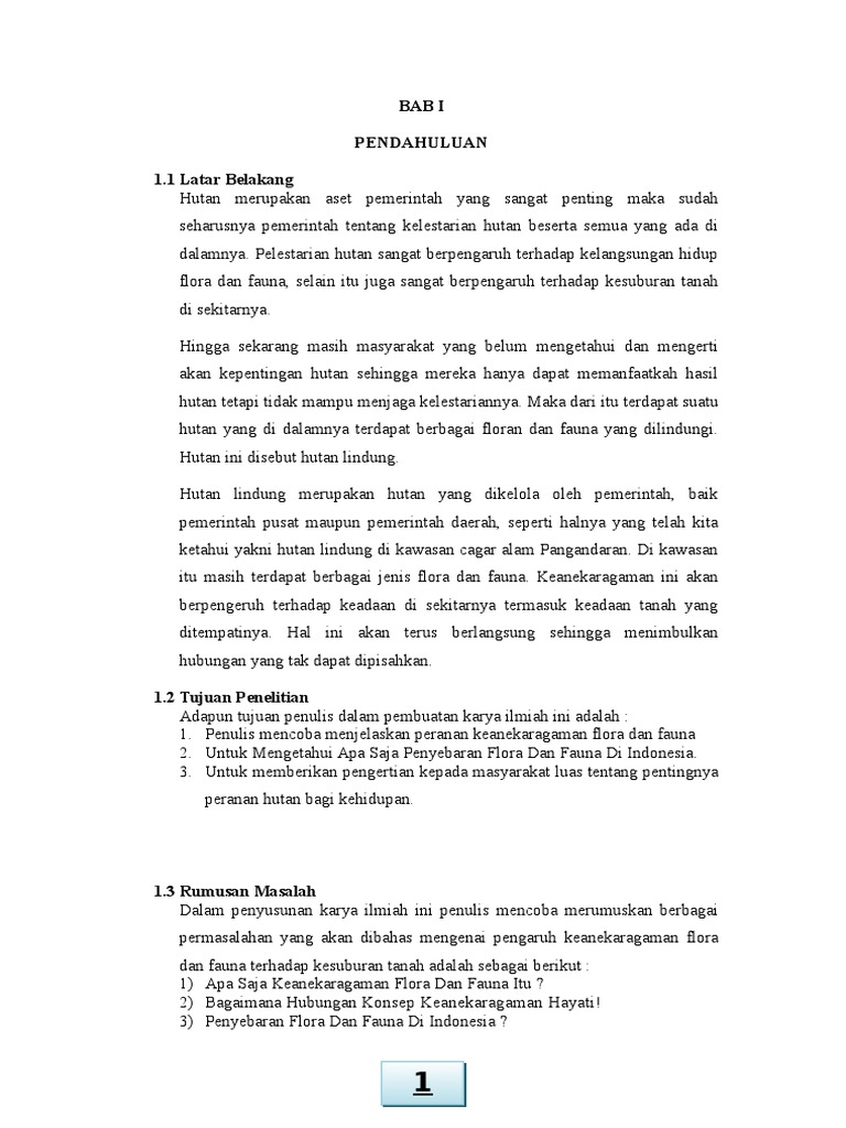 81913690 Bab I Makalah Flora Fauna Docx