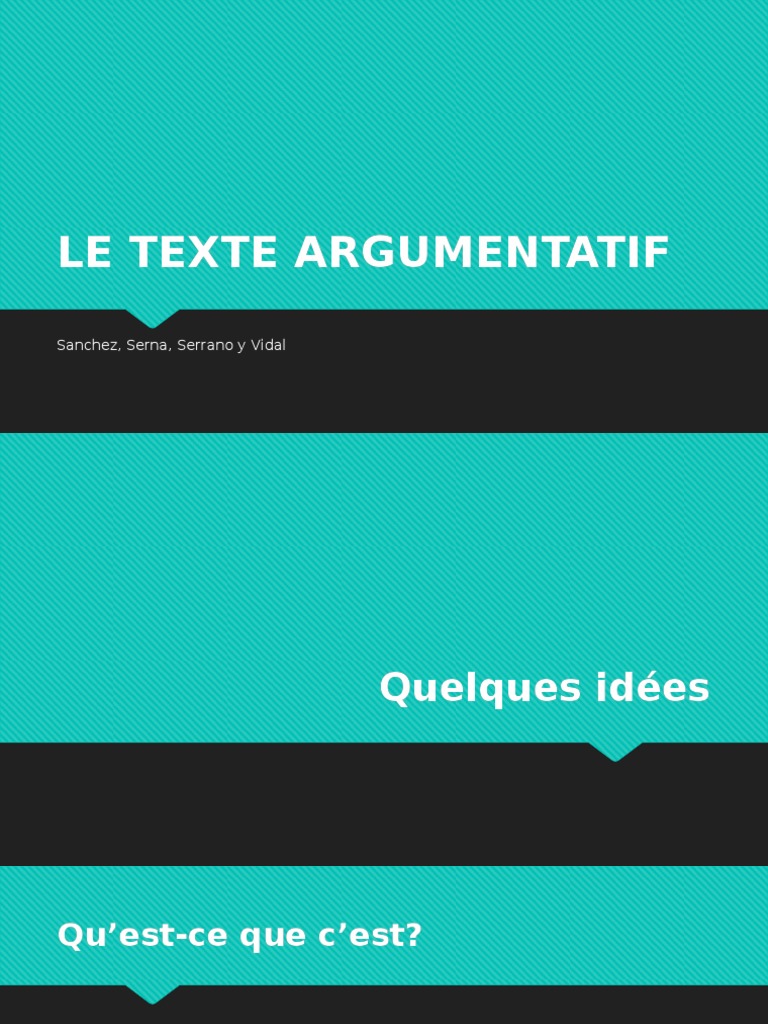 Caractéristiques du texte argumentatif | PDF | Argumentation | Question