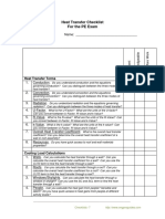 Heat Transfer Checklist For The PE Exam