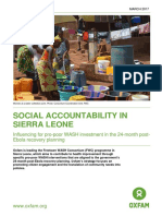 Social Accountability in Sierra Leone: Influencing For Pro-Poor WASH Investment in The 24-Month Post-Ebola Recovery Planning