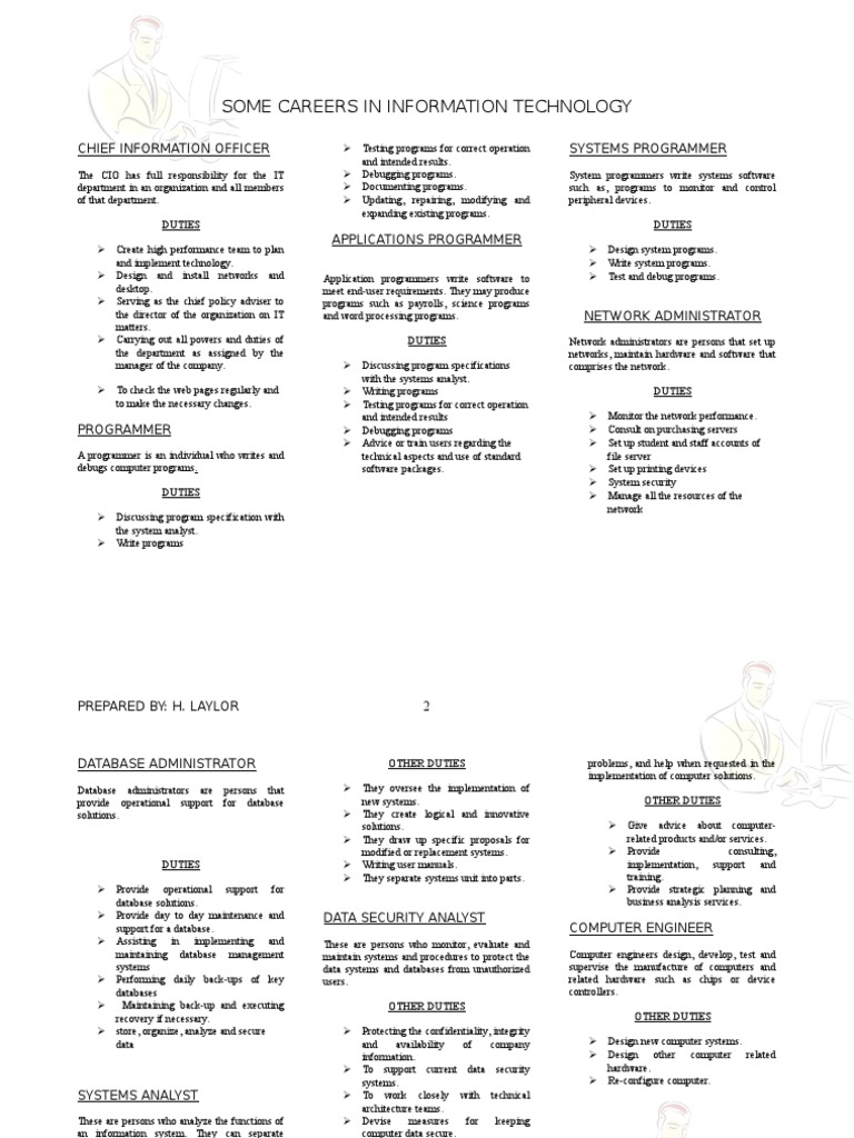 Careers in IT | PDF | Programmer | Personal Computers