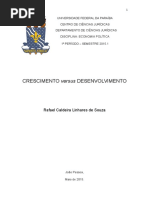Crescimento x Desenvolvimento