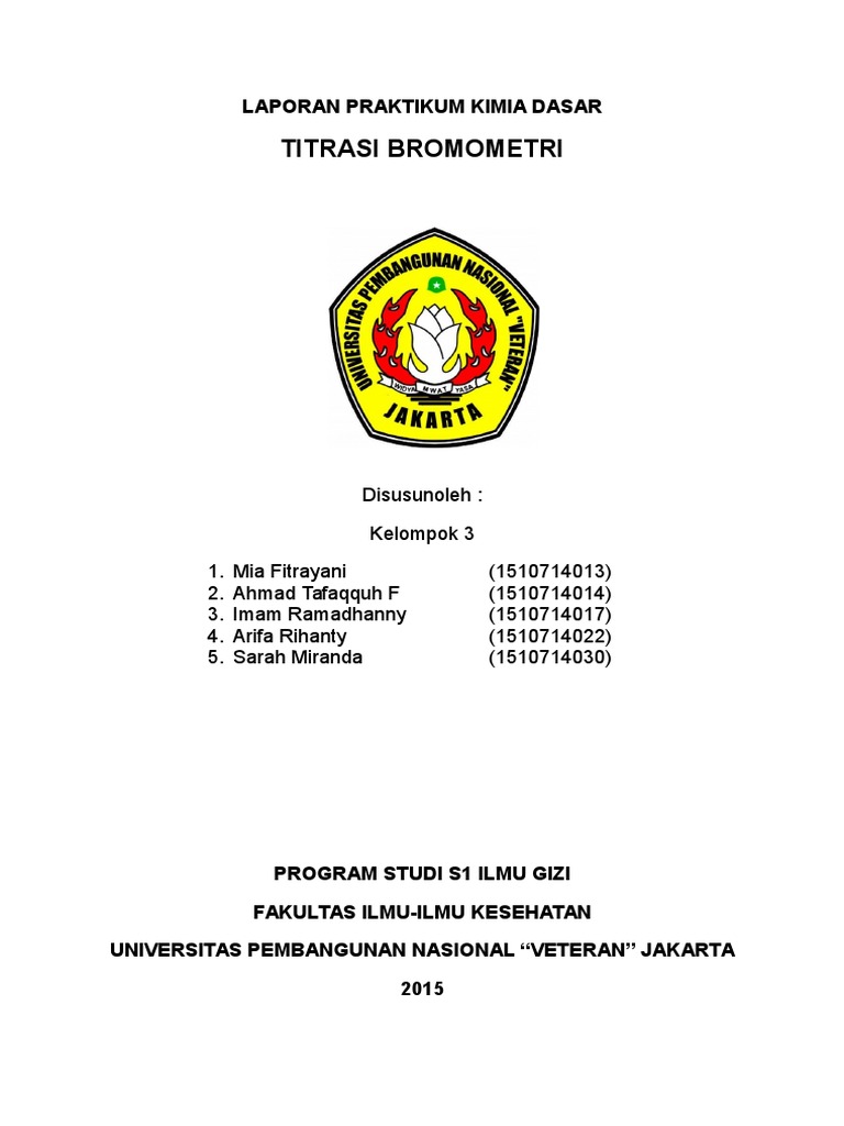 Titrasi Bromometri: Laporan Praktikum Kimia Dasar