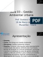 Aula 03 e 04– Gestão Ambiental Urbana