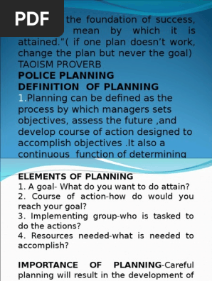 Police Planning