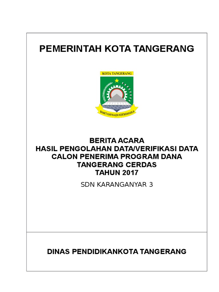 Berita Acara Verifikasi Data Tangcer 2017 Pdf