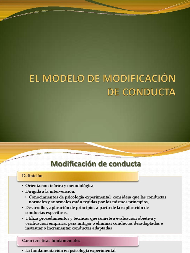 Modelo Modificacion de Conducta PDF | PDF | Comportamiento | Salud mental