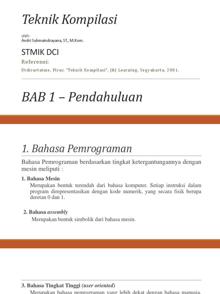 Teknik Kompilasi dan Pembuatan Compiler | PDF