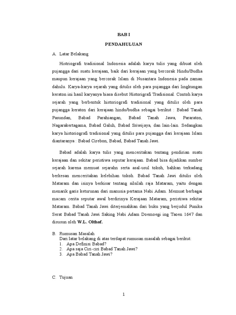 Babad Tanah Jawi Bahasa Indonesia Pdf