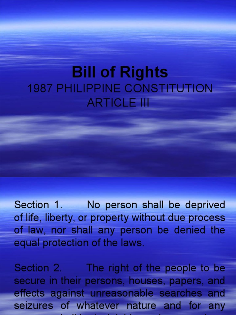 Philippine Bill of Rights Overview | PDF | Search And Seizure | Rights