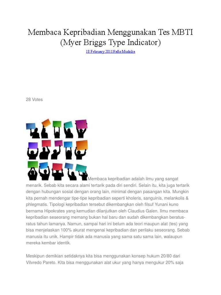 Membaca Kepribadian Menggunakan Tes Mbti Pdf