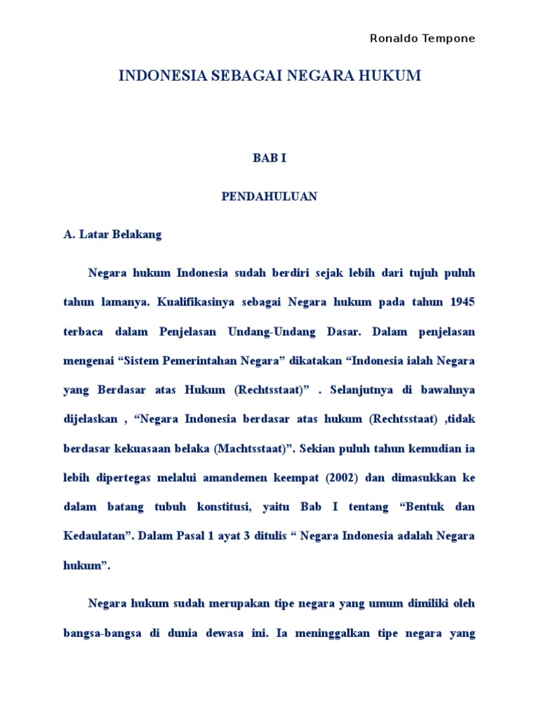 Indonesia Sebagai Negara Hukum | PDF