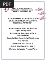 Clasificación de Las Empresas Según Su Régimen Jurídico