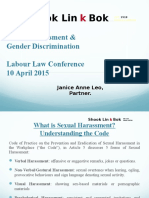 Shook Lin Bok: Sexual Harassment & Gender Discrimination Labour Law Conference 10 April 2015