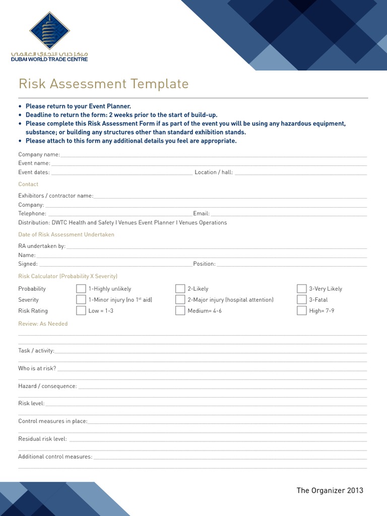 Event Risk Assessment Template 2013 | PDF | Business | Computers