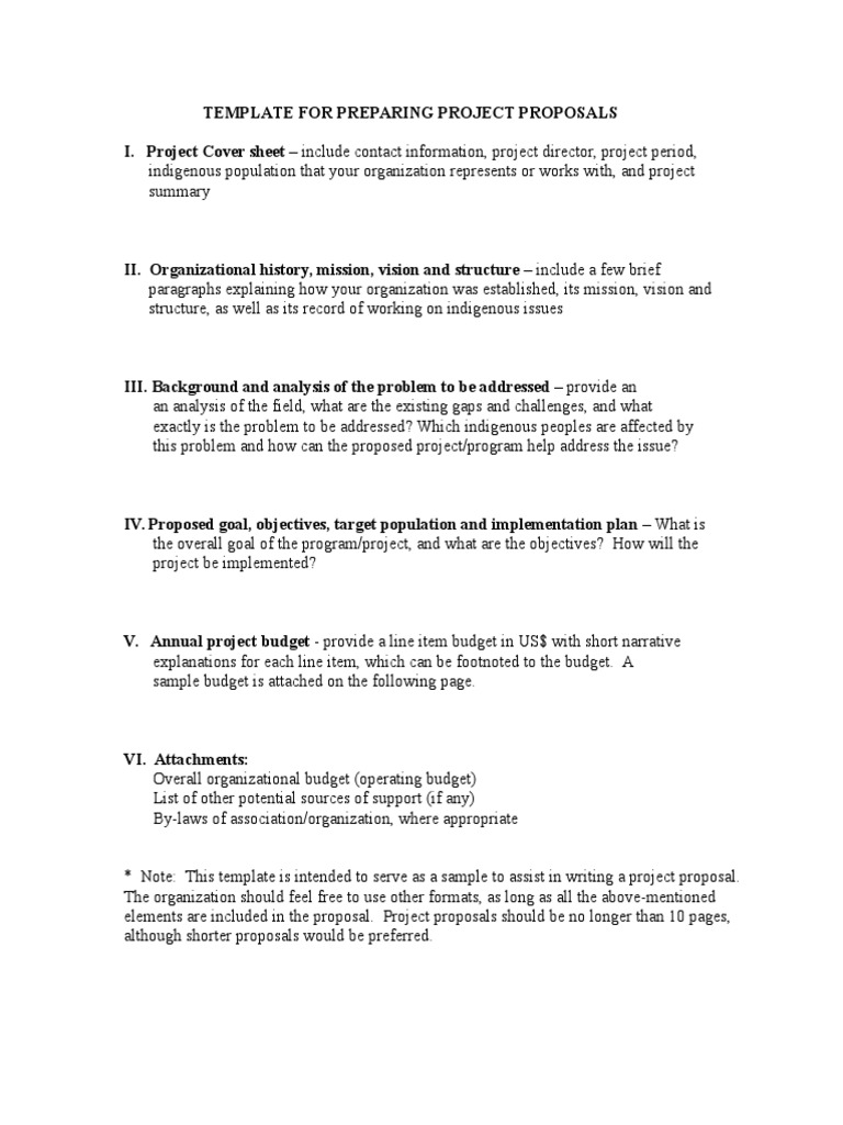 Template For Preparing Project Proposals | PDF | Business