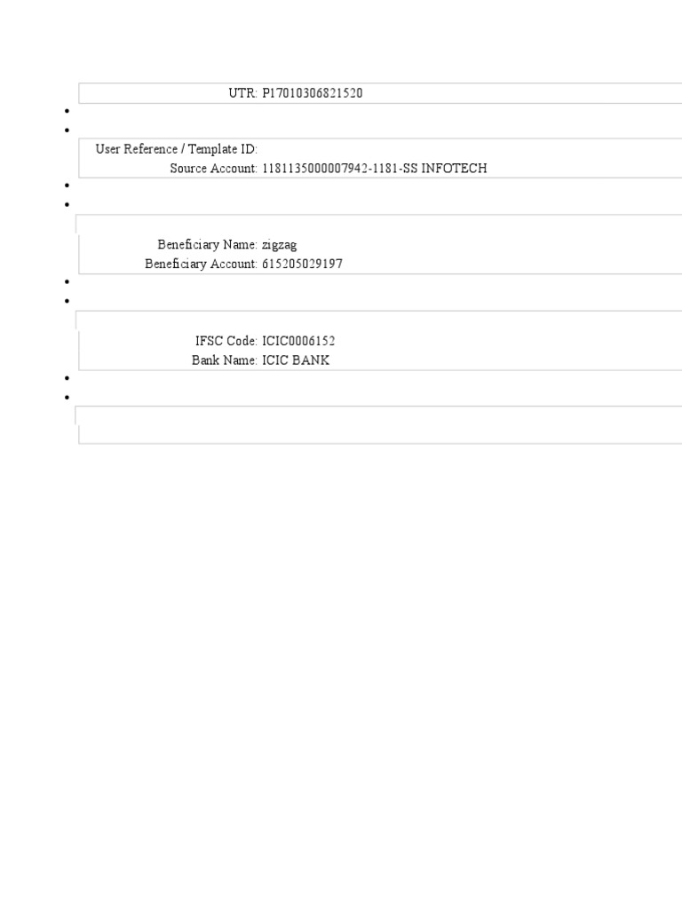 ICIC Bank Payment to Zigzag | PDF | Business