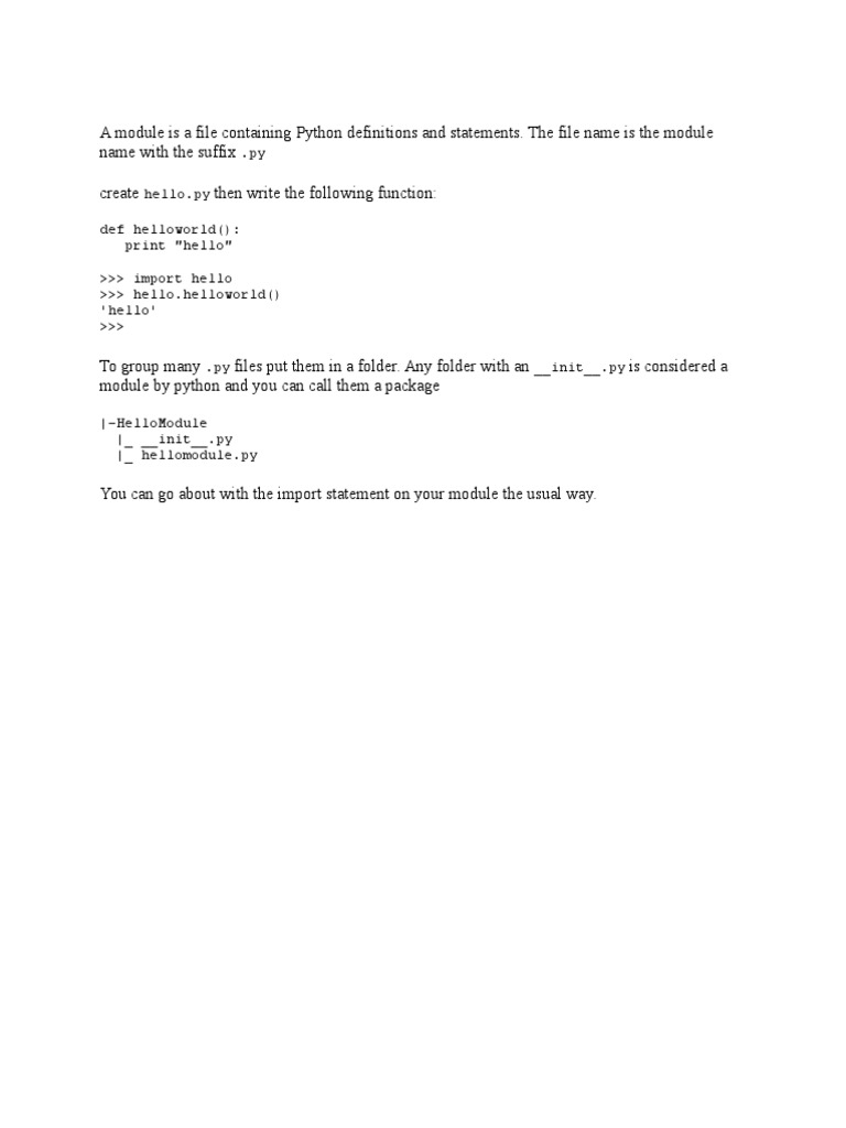 How To Write A Python Module | PDF
