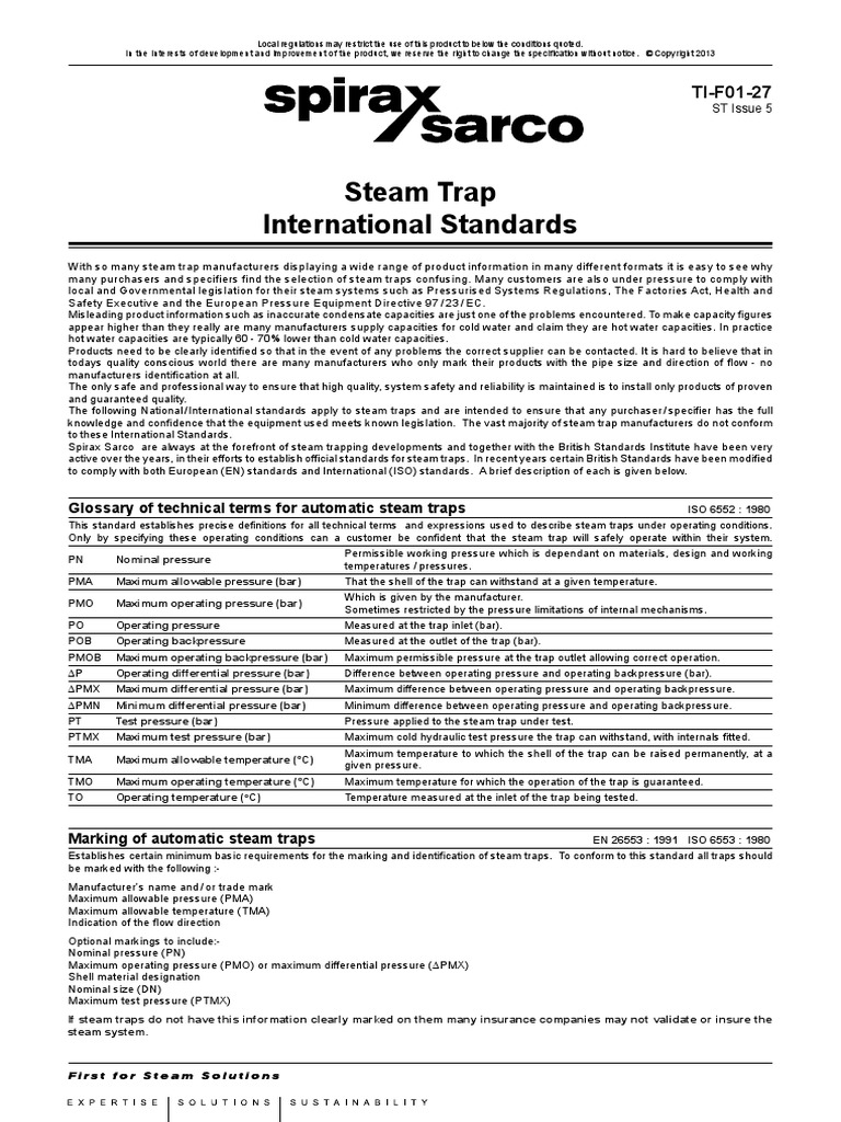 Steam Trap Standards Iso | PDF | Steam | Reliability Engineering