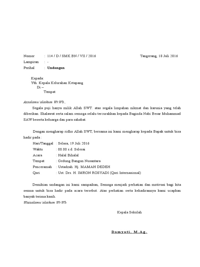 Surat Undangan Majelis Taklim Doc