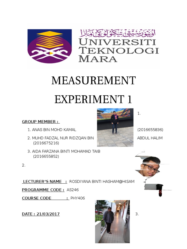 Lab Report Physics Experiment 1 Measurement PDF