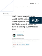 SAP User’s Usage License Audit, SLAW