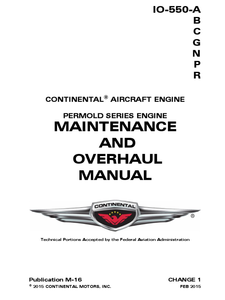 Continental Aircraft Engine. Maintenance and Overhaul Manual. PDF