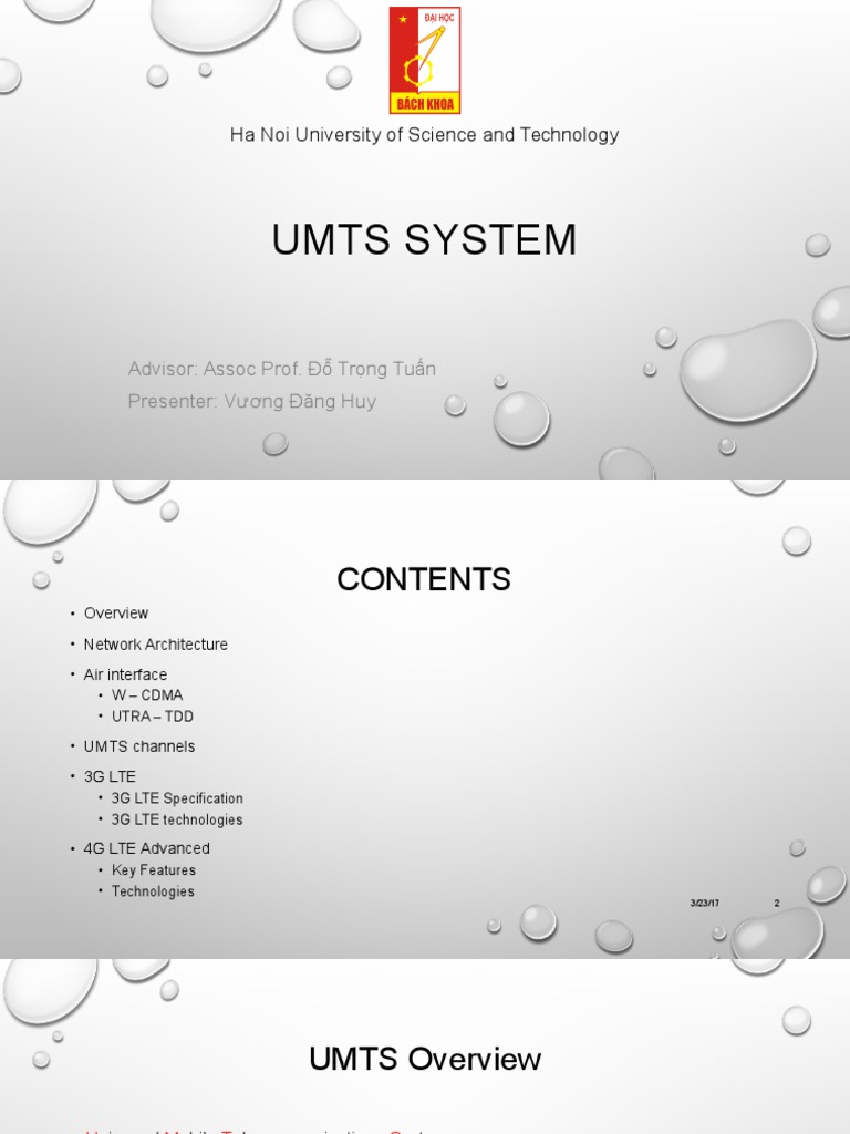 Umts System Ha Noi University Of Science And Technology Pdf High