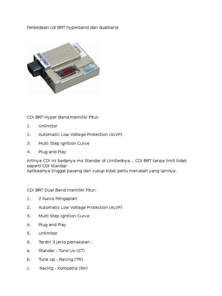 Perbedaan Cdi BRT Hyperband Dan Dualband | PDF