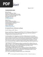 American Oversight FOIA Request To HHS Regarding Health Care (HHS-17-0033)
