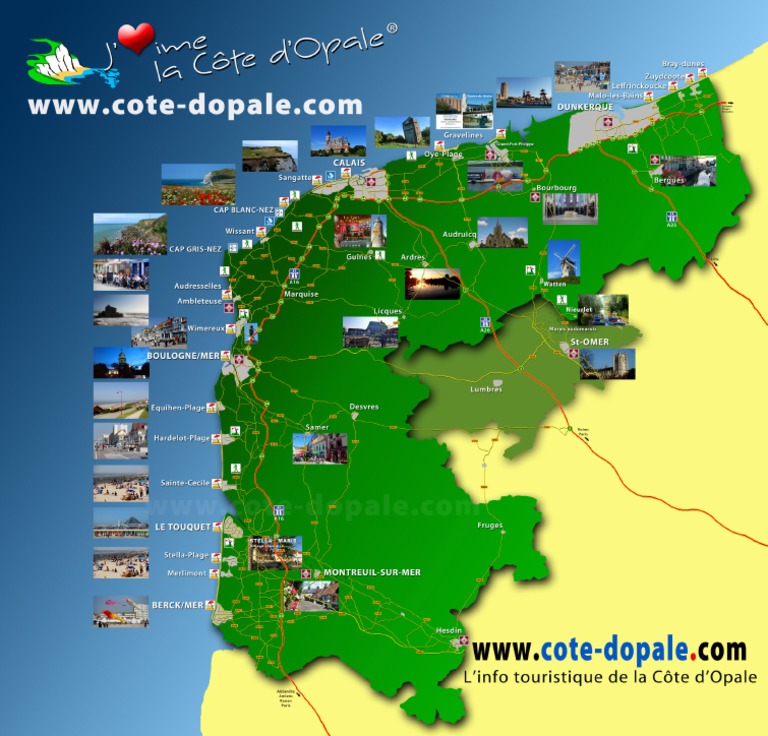 Carte Cote d'Opale