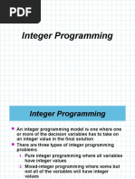 Integer Programming