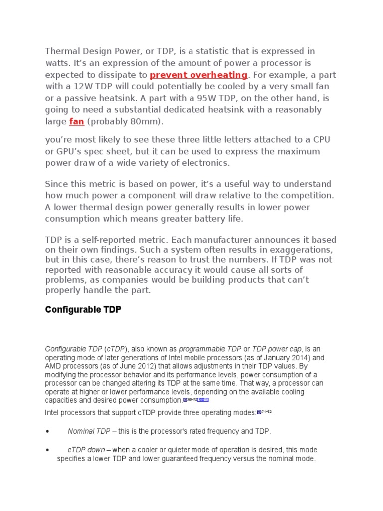 Understanding Configurable TDP in Processors | PDF | Office Equipment ...
