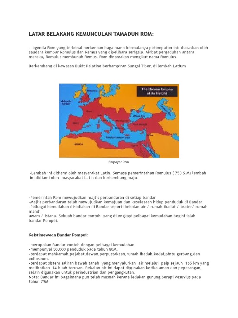 Latar Belakang Kemunculan Tamadun Rom | PDF