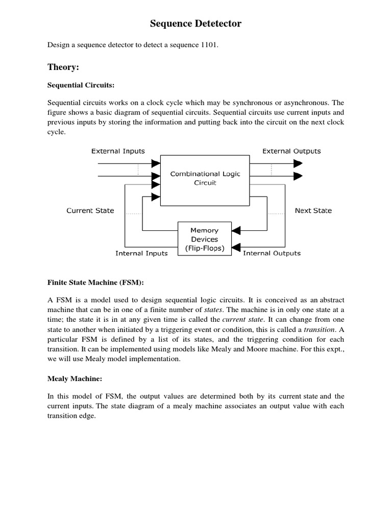 Design of 1101 Sequence Detector | PDF