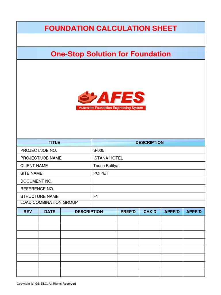Foundation Design by AFES Program | PDF | Deep Foundation | Strength Of ...