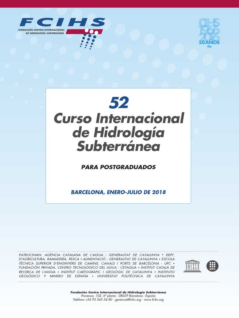Curso Internacional de Hidrología 2018 | PDF | Agua subterránea ...