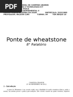 Relatório 8 de Física Experimental II (Ponte de Wheatstone)