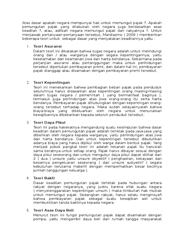 Atas Dasar Apakah Negara Mempunyai Hak Untuk Memungut Pajak Pdf