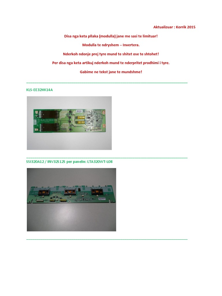 Inverter Module Specifications and Updates | PDF