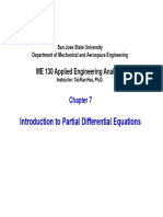 Introduction To Partial Differential Equations: ME 130 Applied Engineering Analysis