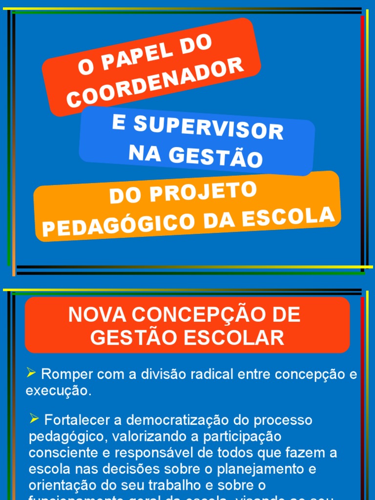 Papel do Coordenador e Supervisor Escolar | PDF | Pedagogia | Aprendizado