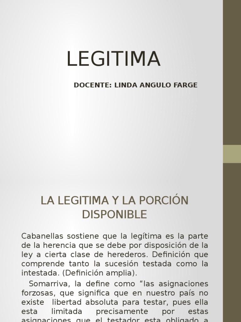 Legitima | PDF | Herencia | Propiedad