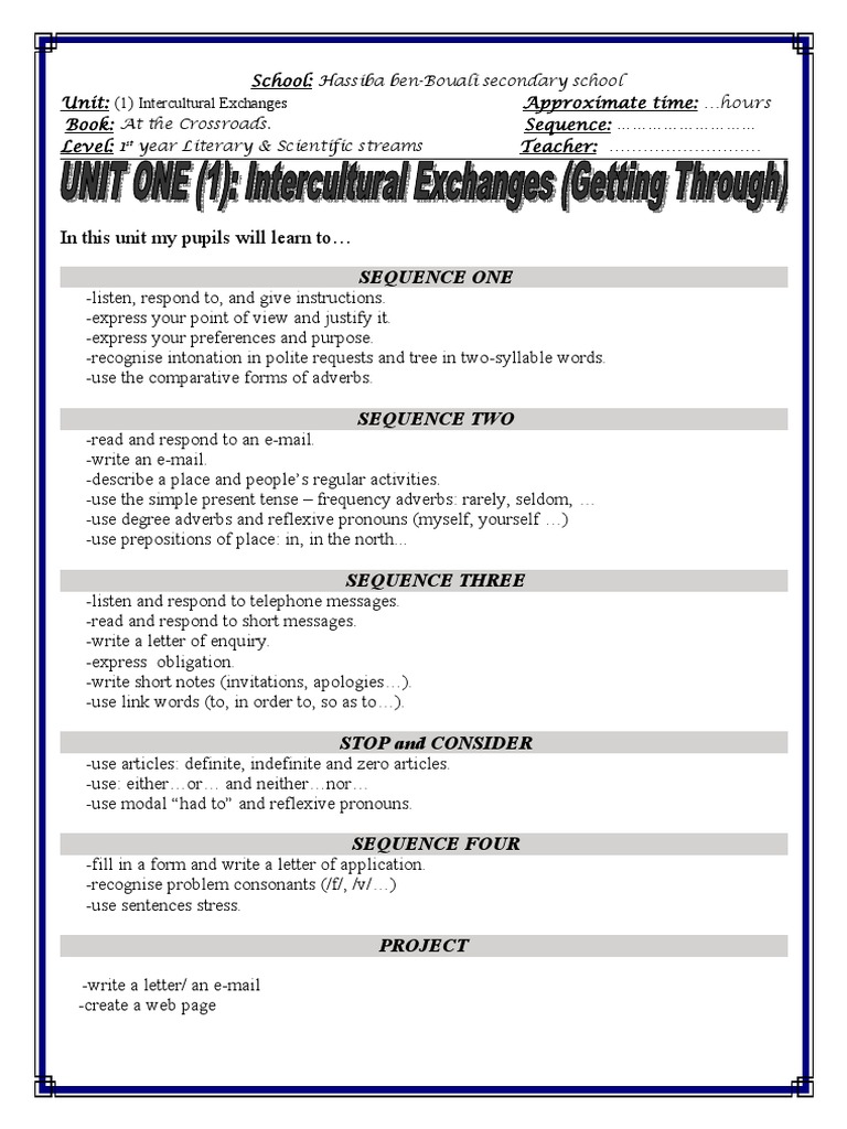 Unit 1 | PDF | Stress (Linguistics) | Adverb