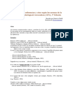 Elaboración de Referencias y Citas Según Las Normas de La American Psychological Association