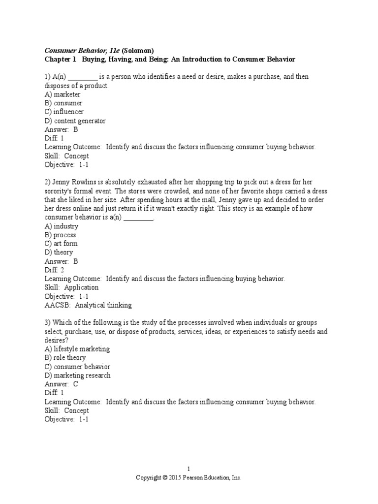 Chapter 1 Consumer Behavior 11e | PDF | Business | Art