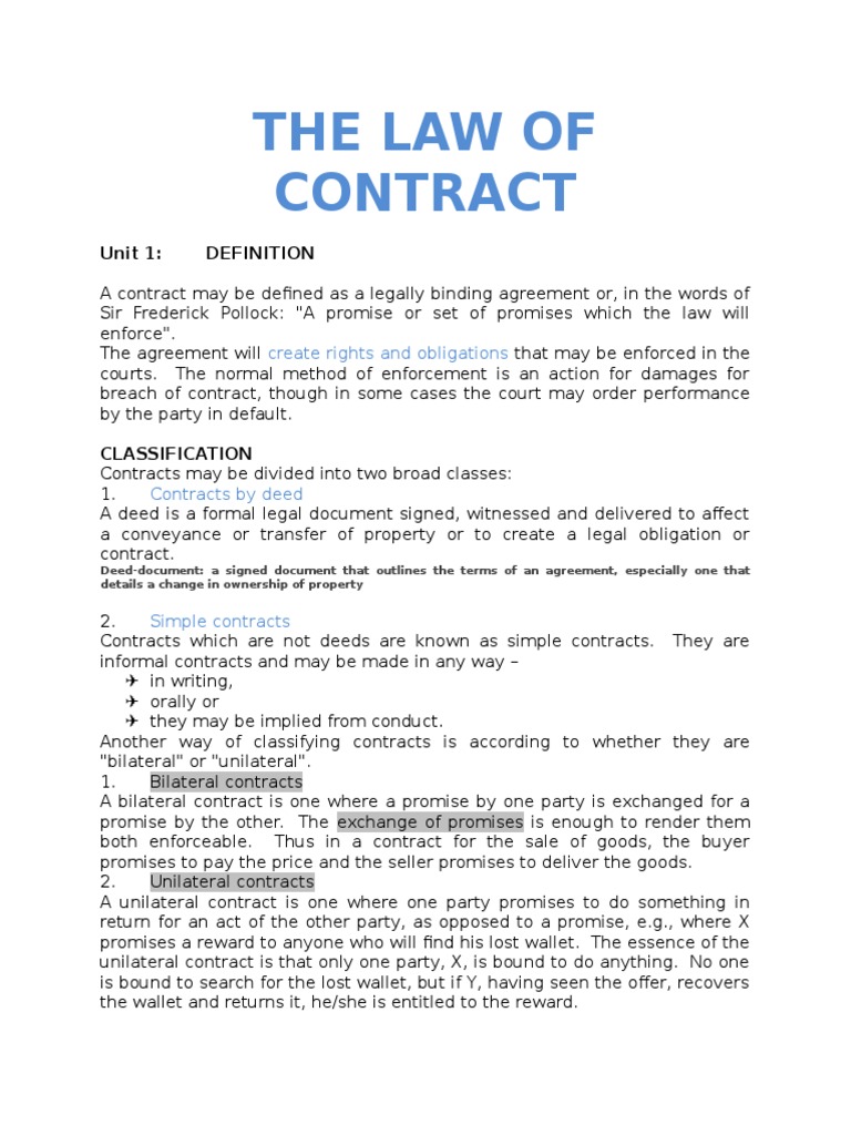 offer in contract law essay