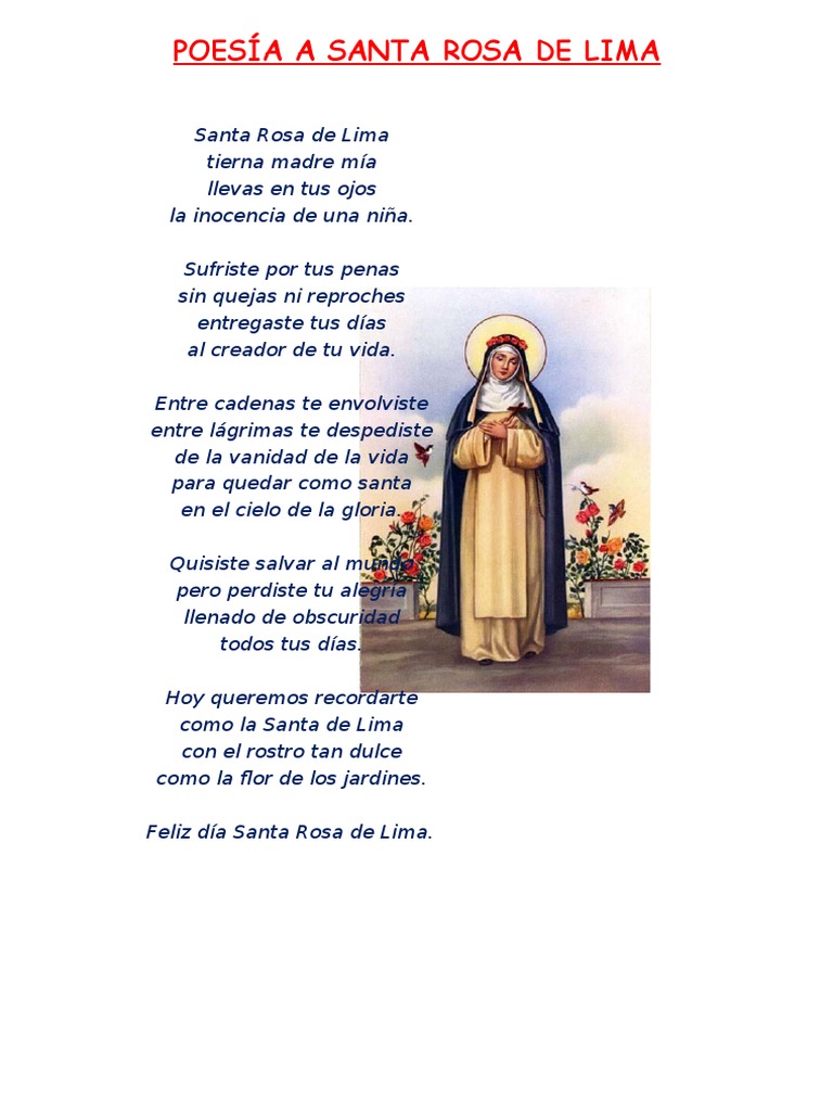 Poema a Santa Rosa de Lima | PDF